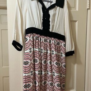 Elegant Black and White Patterned Dress